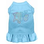 Technicolor Love Rhinestone Pet Dress Baby Blue 4X