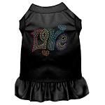 Technicolor Love Rhinestone Pet Dress Black 4X