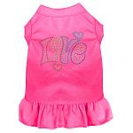 Technicolor Love Rhinestone Pet Dress Bright Pink 4X