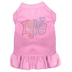 Technicolor Love Rhinestone Pet Dress Light Pink 4X