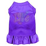 Technicolor Love Rhinestone Pet Dress Purple 4X