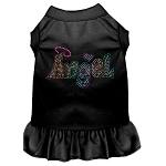 Technicolor Angel Rhinestone Pet Dress Black 4X