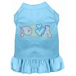 Technicolor Diva Rhinestone Pet Dress Baby Blue 4X