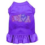 Technicolor Diva Rhinestone Pet Dress Purple 4X