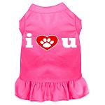 I Heart You Screen Print Dress Bright Pink 4X (22)