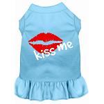 Kiss Me Screen Print Dress Baby Blue 4X (22)