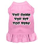 You Come, You Sit, You Stay Screen Print Dress Light Pink 4X (22)