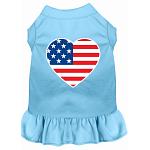 American Flag Heart Screen Print Dress Baby Blue 4X (22)