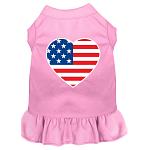 American Flag Heart Screen Print Dress Light Pink 4X (22)