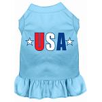 USA Star Screen Print Dress Baby Blue 4X (22)