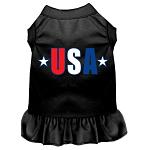 USA Star Screen Print Dress Black 4X (22)