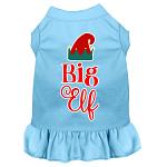 Big Elf Screen Print Dog Dress Baby Blue 4X