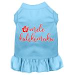 Mele Kalikimaka Screen Print Dog Dress Baby Blue 4X