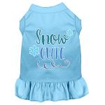 Snow Cute Screen Print Dog Dress Baby Blue 4X