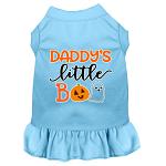 Daddy's Little Boo Screen Print Dog Dress Baby Blue 4X