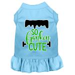 So Franken Cute Screen Print Dog Dress Baby Blue 4X