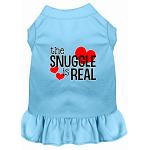 The Snuggle is Real Screen Print Dog Dress Baby Blue 4X