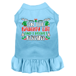 I Regret Nothing Screen Print Dog Dress Baby Blue Size XS