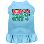 What the Elf Screen Print Dog Dress Baby Blue Size XS