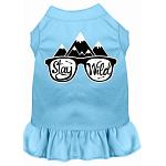 Stay Wild Screen Print Dog Dress Baby Blue 4X (22)