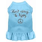 Be Hippy Screen Print Dog Dress Baby Blue 4X (22)