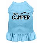 Happy Camper Screen Print Dog Dress Baby Blue XL