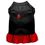 Family Favorite Screen Print Dog Dress Black with Red Lg