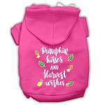 Pumpkin Kisses Screenprint Dog Hoodie Bright Pink L