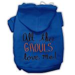 All the Ghouls Screenprint Dog Hoodie Blue L