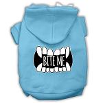 Bite Me Screenprint Dog Hoodie Baby Blue L