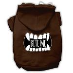 Bite Me Screenprint Dog Hoodie Brown L