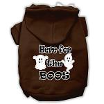 Here for the Boos Screenprint Dog Hoodie Brown L