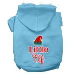 Little Elf Screen Print Dog Hoodie Baby Blue L