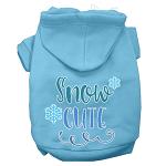 Snow Cute Screen Print Dog Hoodie Baby Blue XS