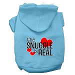 The Snuggle is Real Screen Print Dog Hoodie Baby Blue L