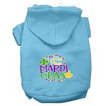 Miss Mardi Gras Screen Print Mardi Gras Dog Hoodie Baby Blue L