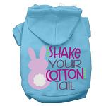 Shake Your Cotton Tail Screen Print Dog Hoodie Baby Blue L