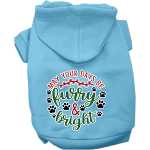 Furry and Bright Screen Print Dog Hoodie Baby Blue Size XS