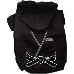 Ninja Costume Screen Print Dog Hoodie Black Size XS