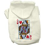 Queen of Hearts Costume Screen Print Dog Hoodie Cream Size XS