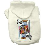 King of Clubs Costume Screen Print Dog Hoodie Cream Size XS