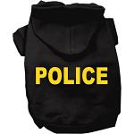 Police Costume Screen Print Dog Hoodie Black Size XS