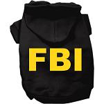 FBI Costume Screen Print Dog Hoodie Black Size XS