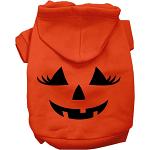 Pumpkin Face Her Costume Screen Print Dog Hoodie Orange Size XS