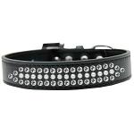 Ritz Pearl and Clear Crystal Dog Collar Black Size 12