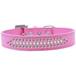 Ritz Pearl and Clear Crystal Dog Collar Bright Pink Size 12