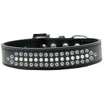 Ritz Pearl and AB Crystal Dog Collar Black Size 12