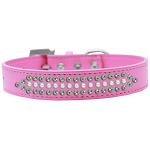 Ritz Pearl and AB Crystal Dog Collar Bright Pink Size 12