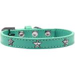 Silver Star Widget Dog Collar Aqua Size 10