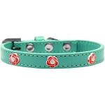 Red Rose Widget Dog Collar Aqua Size 18